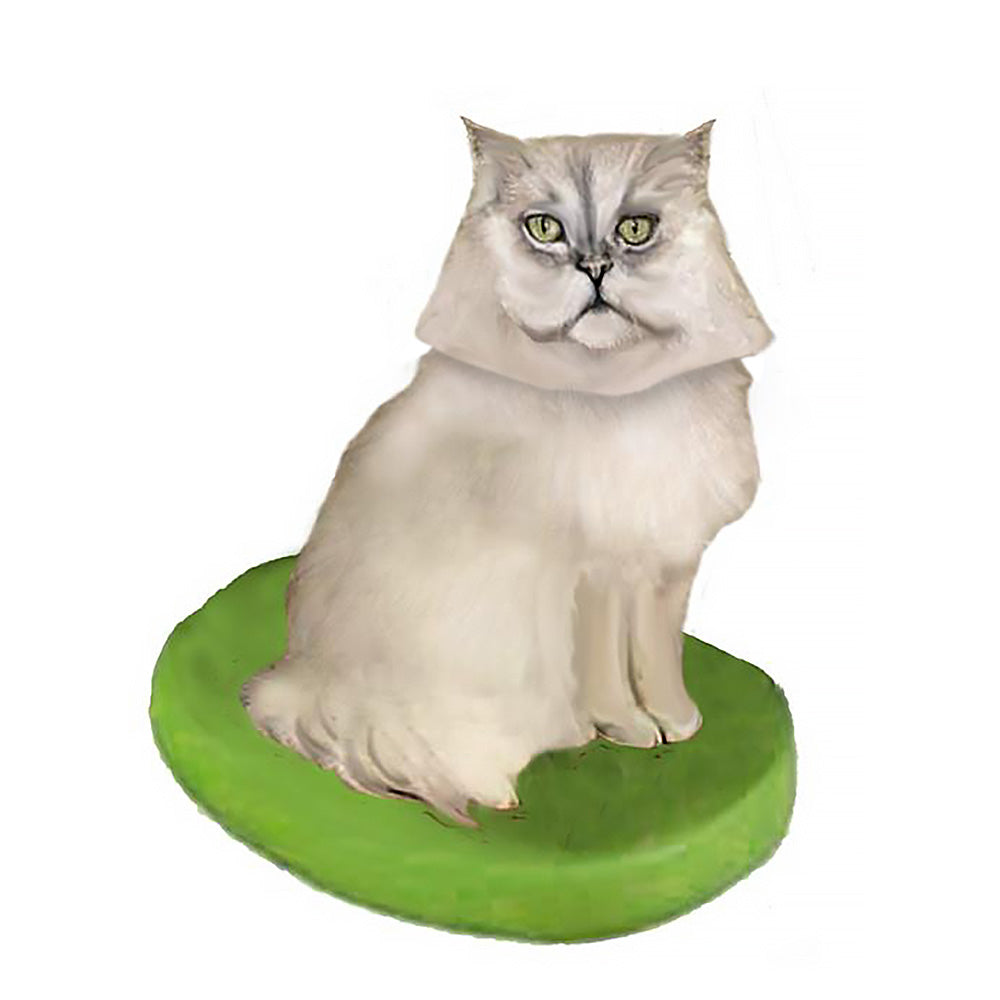 Custom Cat Bobblehead - Persian Grey