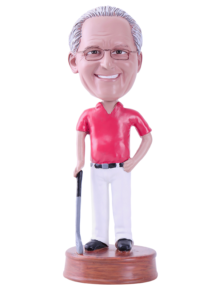 Golfer Leaning on Club with Hand in Pocket