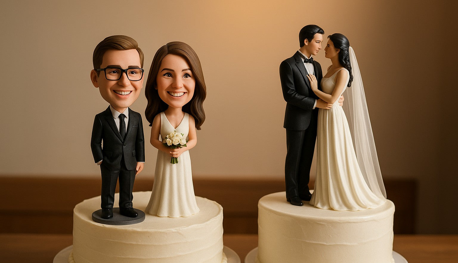 Wedding Bobbleheads vs Traditional Cake Toppers