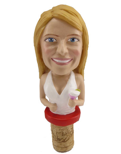 Formal Female Wine Bottle Stopper Bobble Head Topper