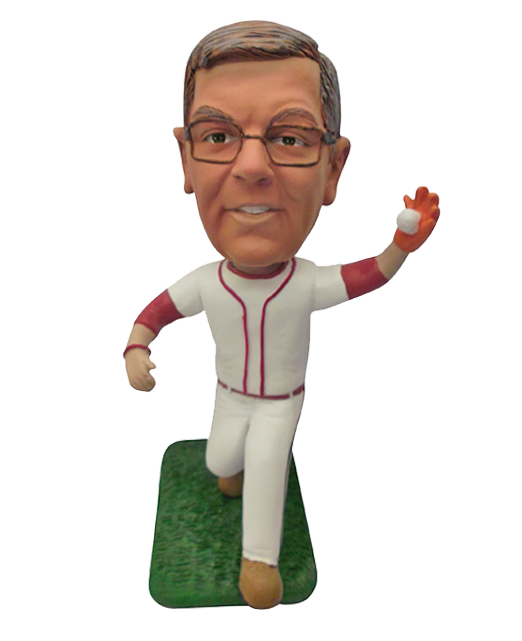 Custom baseball player bobblehead righty fielder figure
