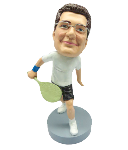 Custom Male Tennis Player Bobblehead  Personalized Sports Figure