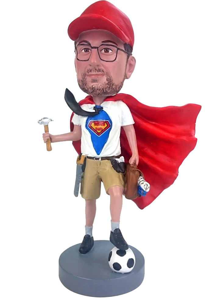 thumbnail image 2 of Super Dad Suit Men’s Custom Bobblehead Engraved With Text 2 of 10