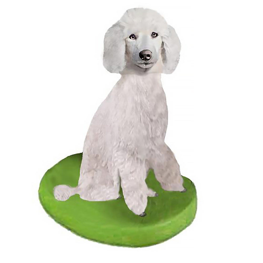 Custom Pet Dog Bobblehead - Poodle White