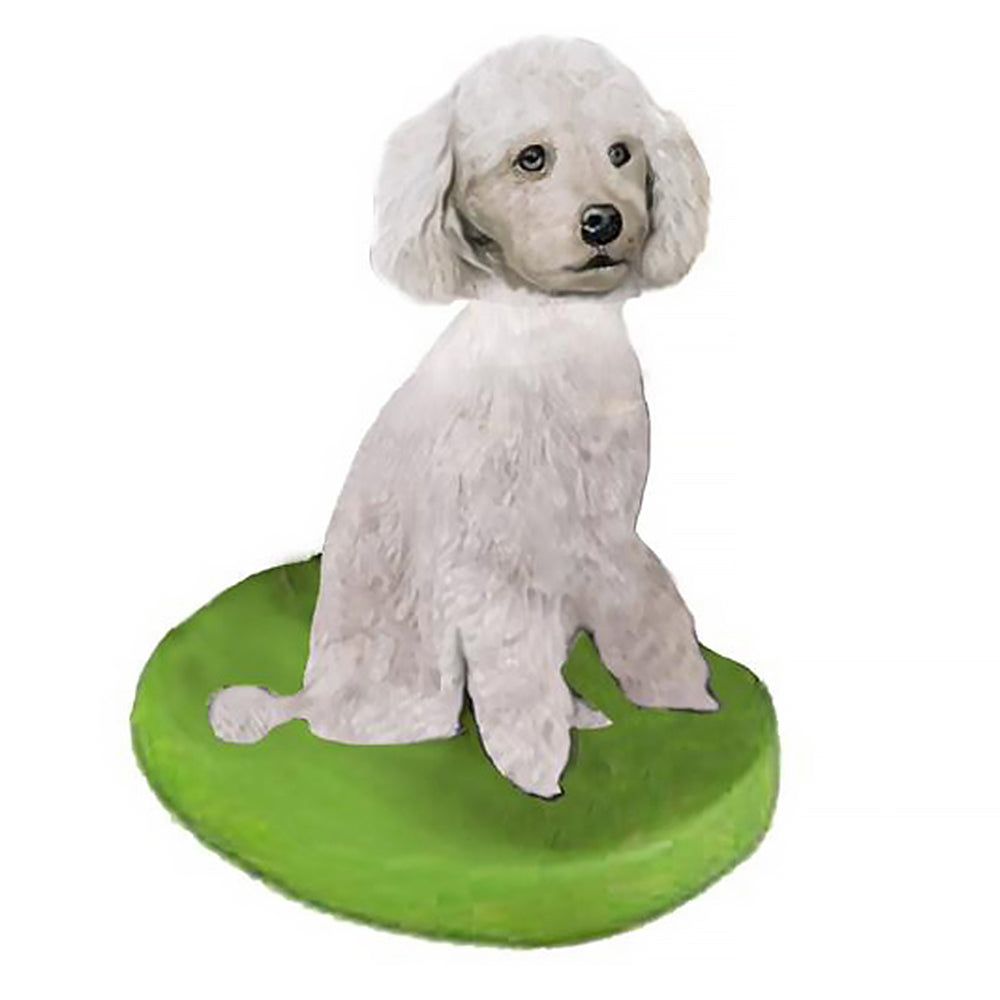 Custom Pet Dog Bobblehead - Poodle White Miniature