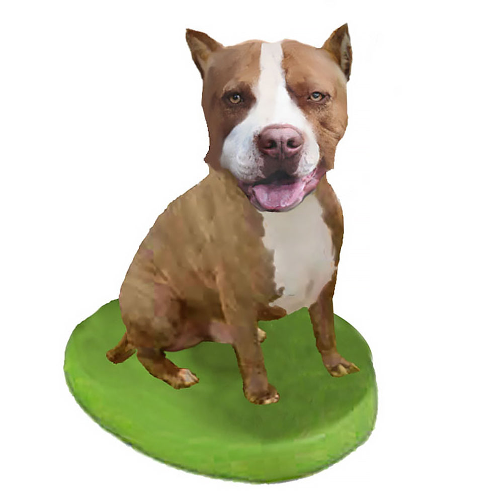 Custom Pit Bull Brown Bobblehead - Personalized Pet Figure